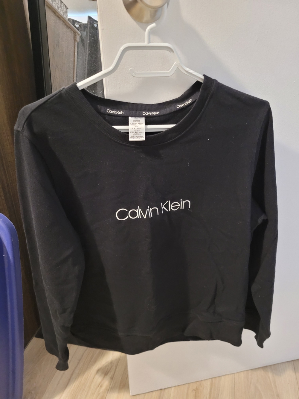 Calvin Klein Black Crewneck Sweatshirt with White Logo